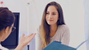 young woman menstural cycle doctor advice